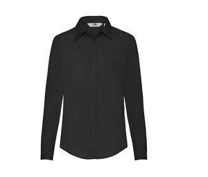 Fruit of the Loom SC411 - Lady-fit poplin long sleeve shirt Black