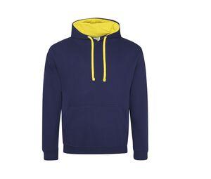 AWDIS JH003 - Contrast Hoodie Oxford Navy/ Sun Yellow