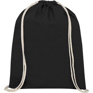 PF Concept 120113 - Oregon 100 g/m² cotton drawstring bag 5L Solid Black