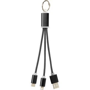 PF Concept 134961 - Metal 3-in-1 charging cable with keychain Solid Black