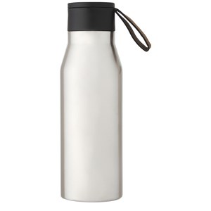 PF Concept 100668 - Ljungan 500 ml copper vacuum insulated stainless steel bottle with PU leather strap and lid