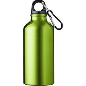 PF Concept 100738 - Oregon 400 ml RCS certified recycled aluminium water bottle with carabiner Apple Green
