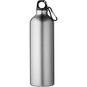 PF Concept 100739 - Oregon 770 ml RCS certified recycled aluminium water bottle with carabiner Silver