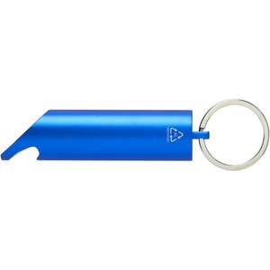 PF Concept 104574 - Flare RCS recycled aluminium IPX LED light and bottle opener with keychain Royal Blue