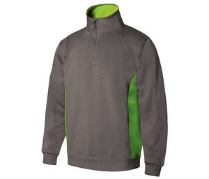 VELILLA V5704 - Two-tone zipped collar sweatshirt Grey/Lime