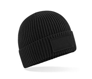 BEECHFIELD BF442R - Beanie with patch for decoration Black