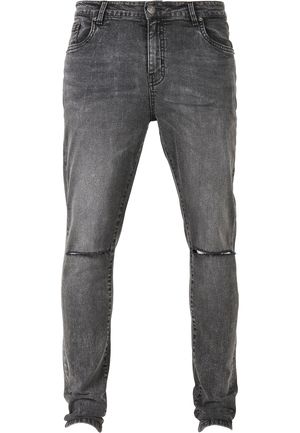 Urban Classics TB3076C - Slim Fit Jeans black stone washed